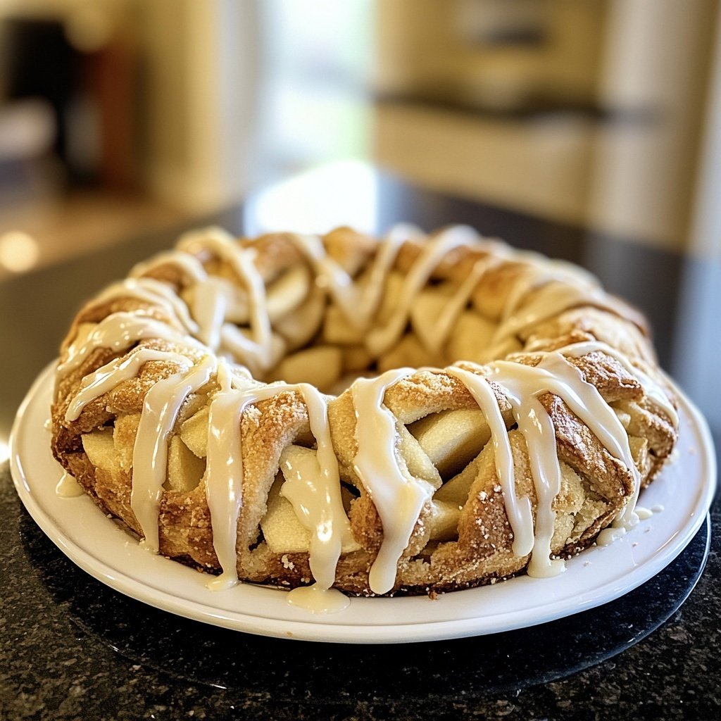 Cozy Apple Kringle with Vanilla Glaze