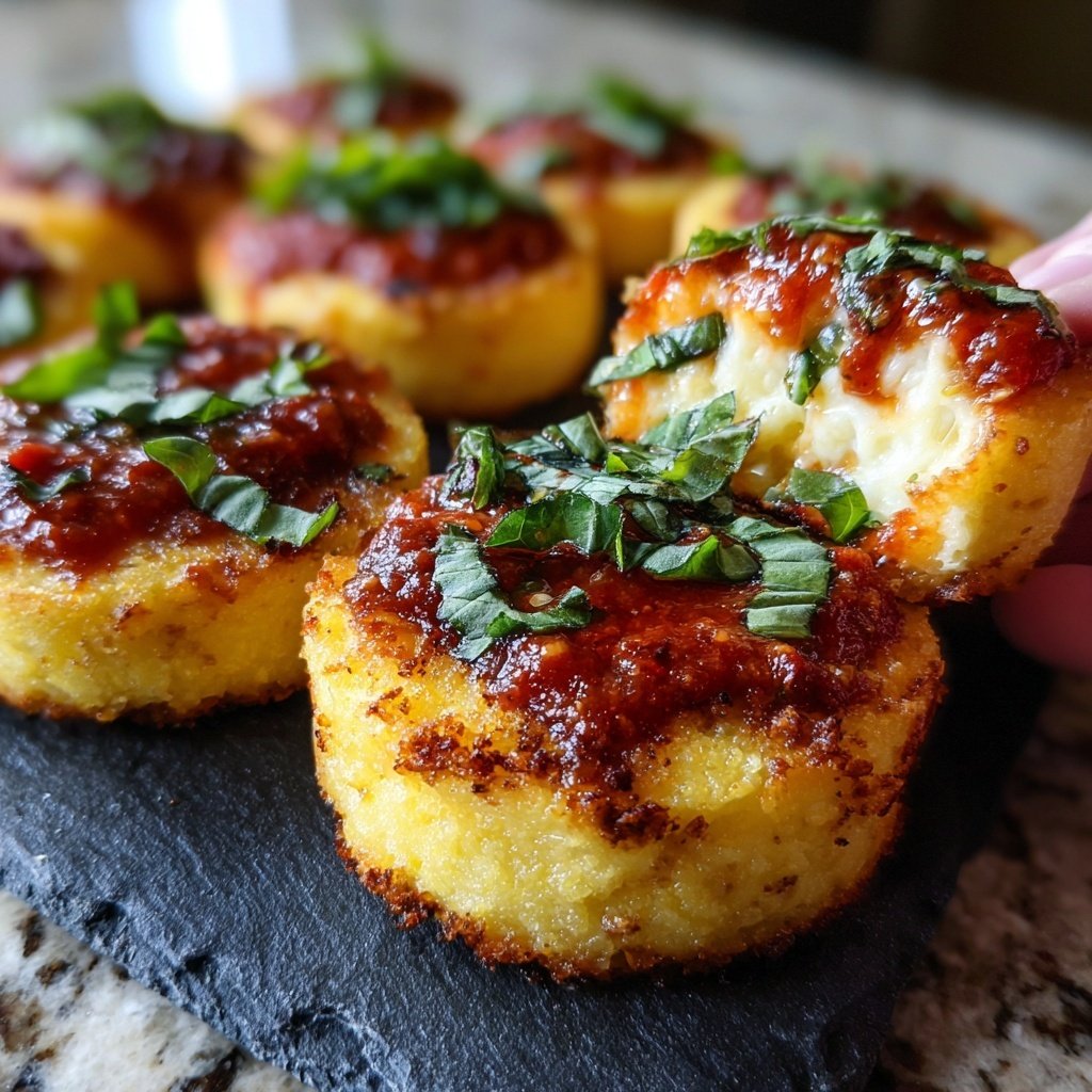 Valentine Dinner Baked Polenta Rounds