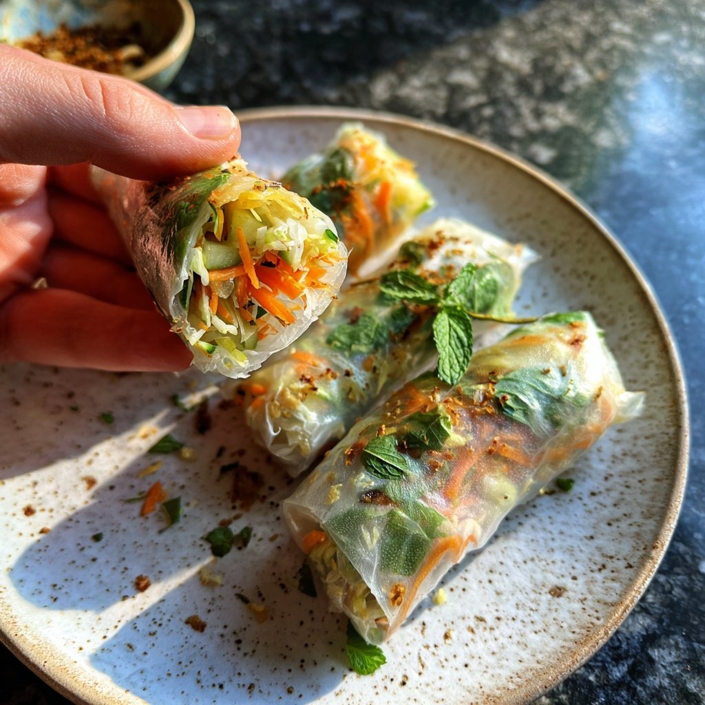 Super Bowl Party Food Veggie Spring Rolls