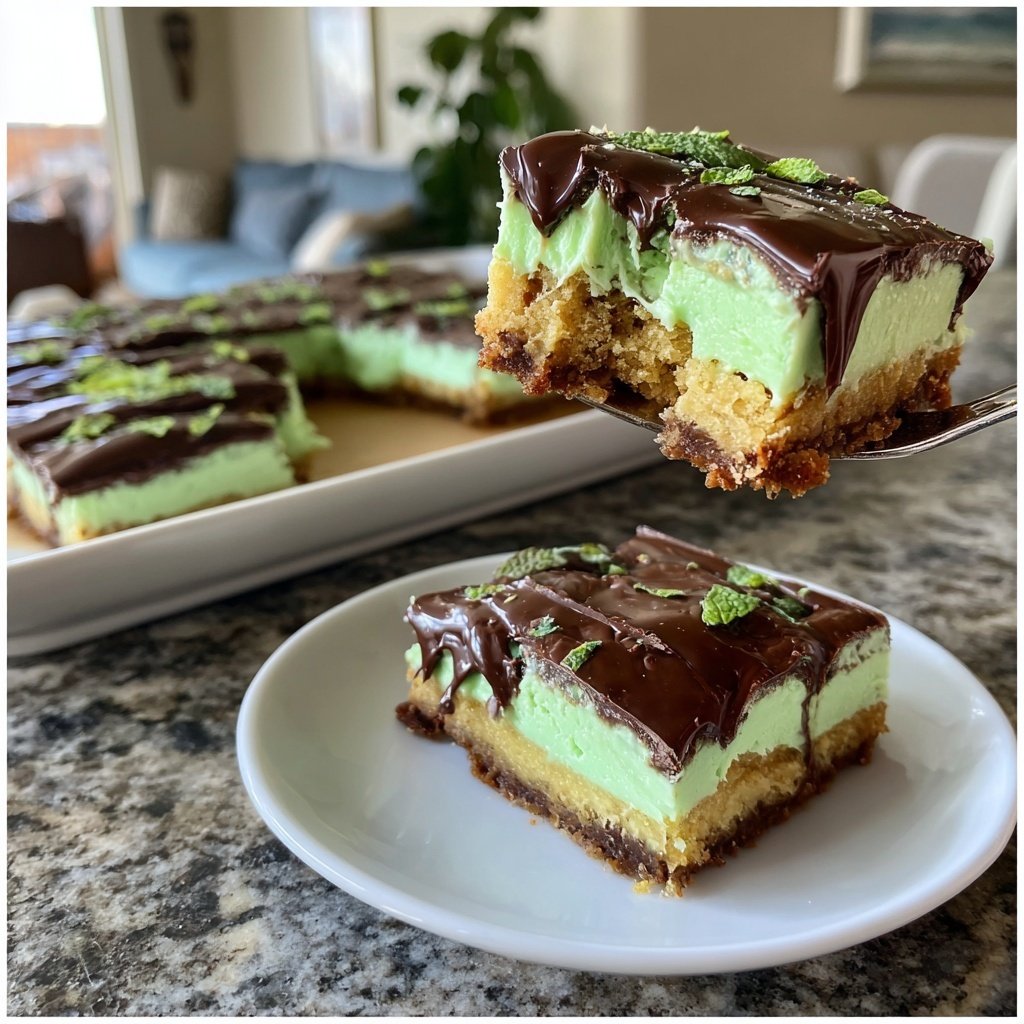Chocolate Mint Slice Bars
