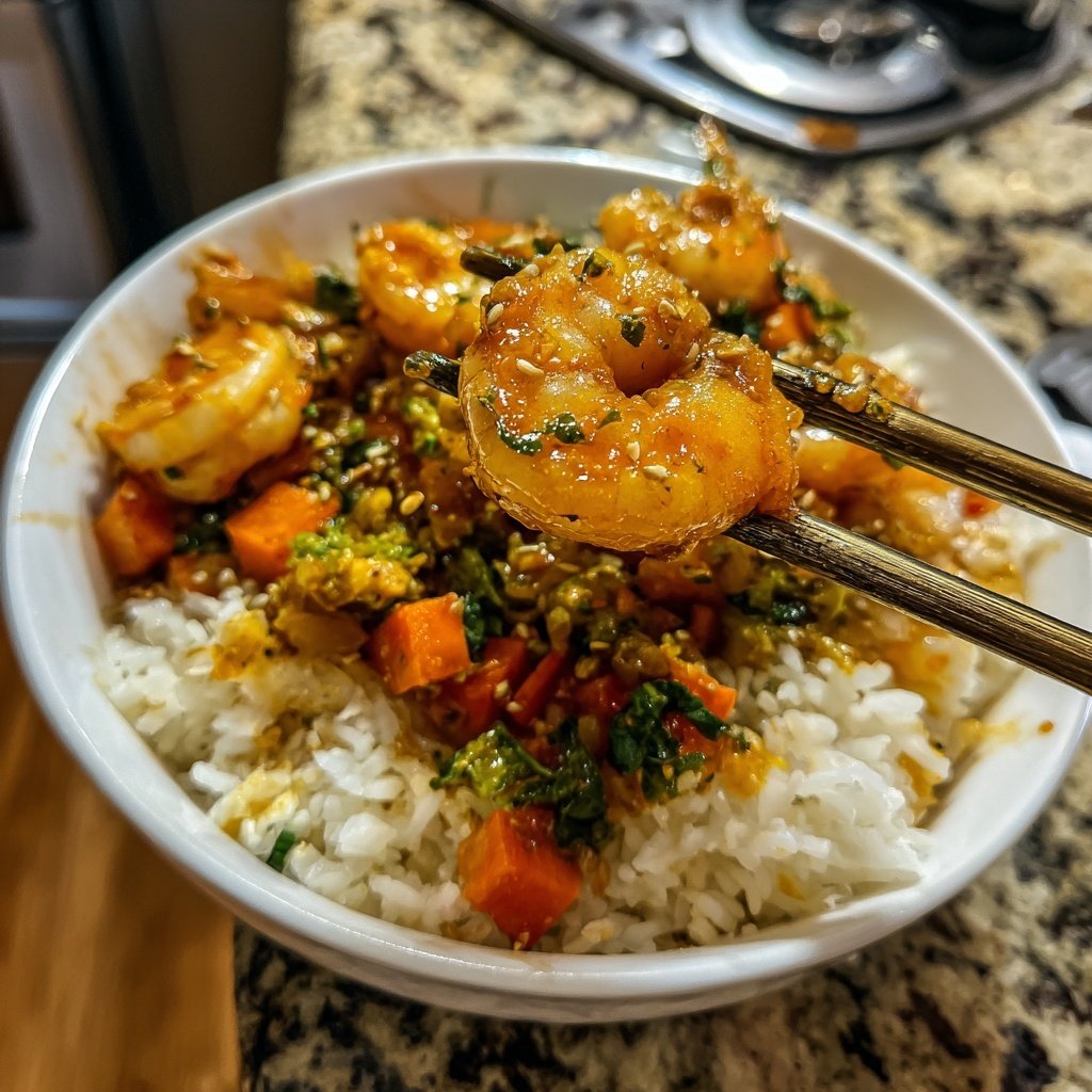 High Protein Shrimp Rice Bowl